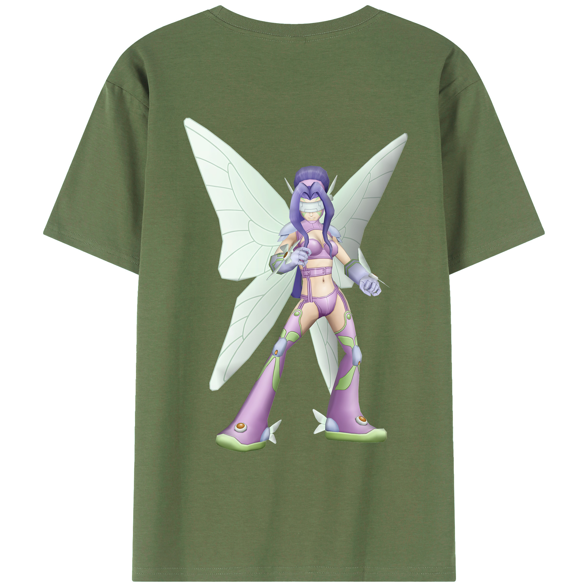 （画像用） Digimon デジタルモンスター/デジモン 綿100％ メンズ半袖Tシャツ（バックプリント） 通気性